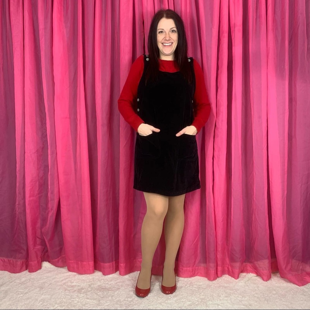 Match black velvet jumper dress, Large